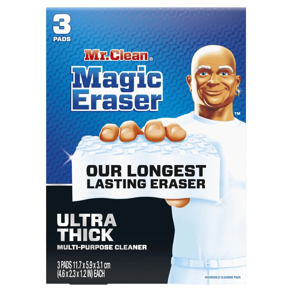 Magic Eraser Ultra Thick All Purpose, Multi Surface Cleaner, Magic Eraser, 3Ct