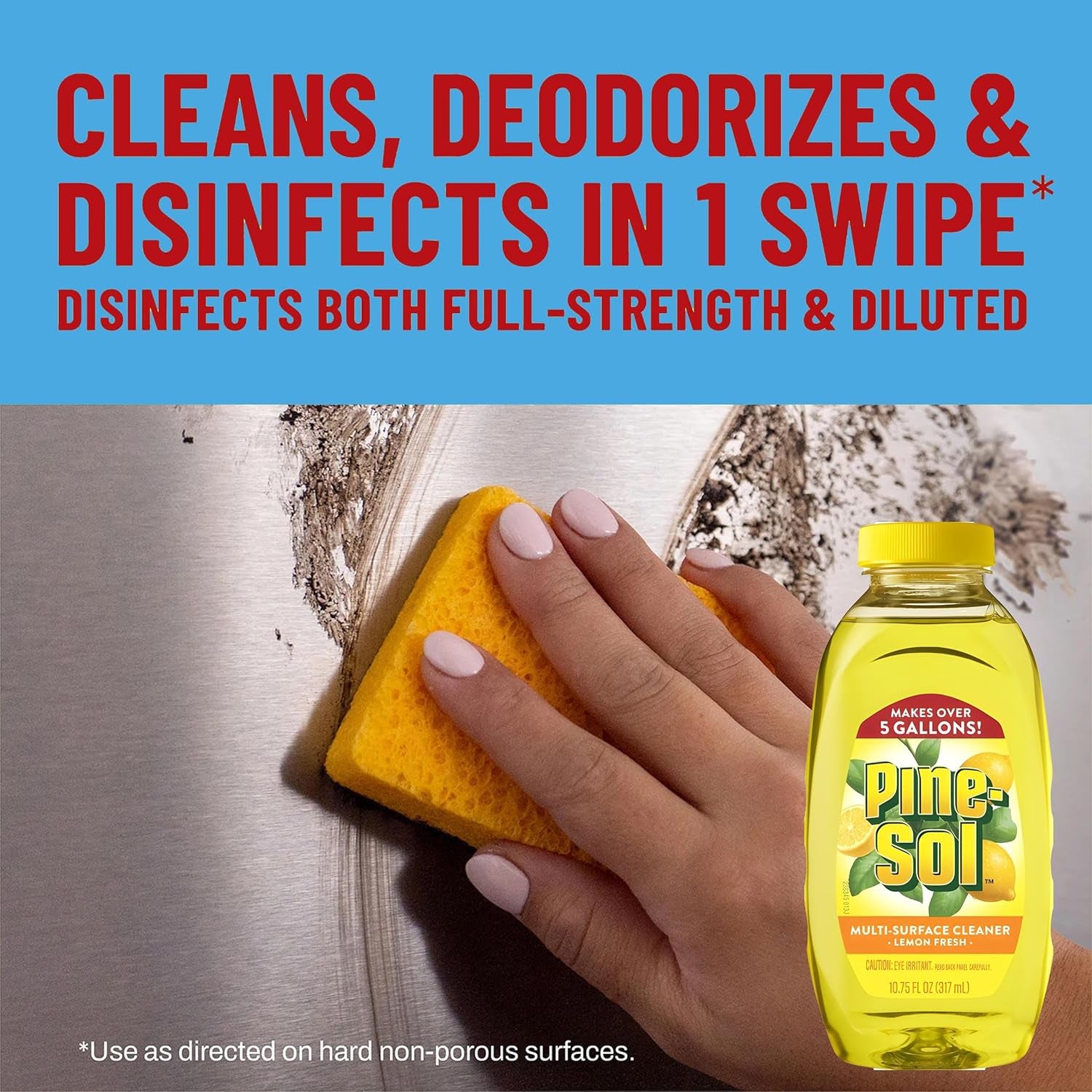 Concentrated Multi-Surface Cleaner, 2-Pack, Kitchen and Bathroom Degreaser, Yields 5 Gallons, Lemon Fresh Scent, 10.75 Oz Each