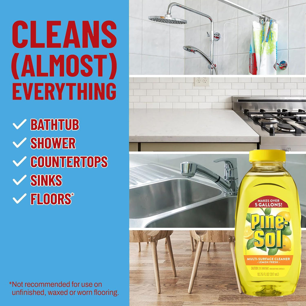 Concentrated Multi-Surface Cleaner, 2-Pack, Kitchen and Bathroom Degreaser, Yields 5 Gallons, Lemon Fresh Scent, 10.75 Oz Each