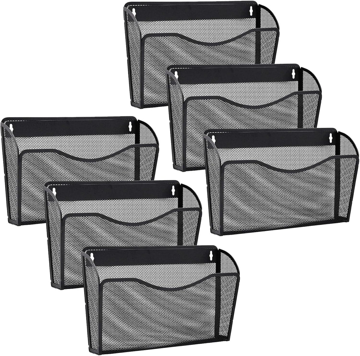 3 Pack Wall File Organizer, Mesh Wall File Pocket Mail Organizer Hanging Metal Vertical Wall Mounted File Holder for Office/Home