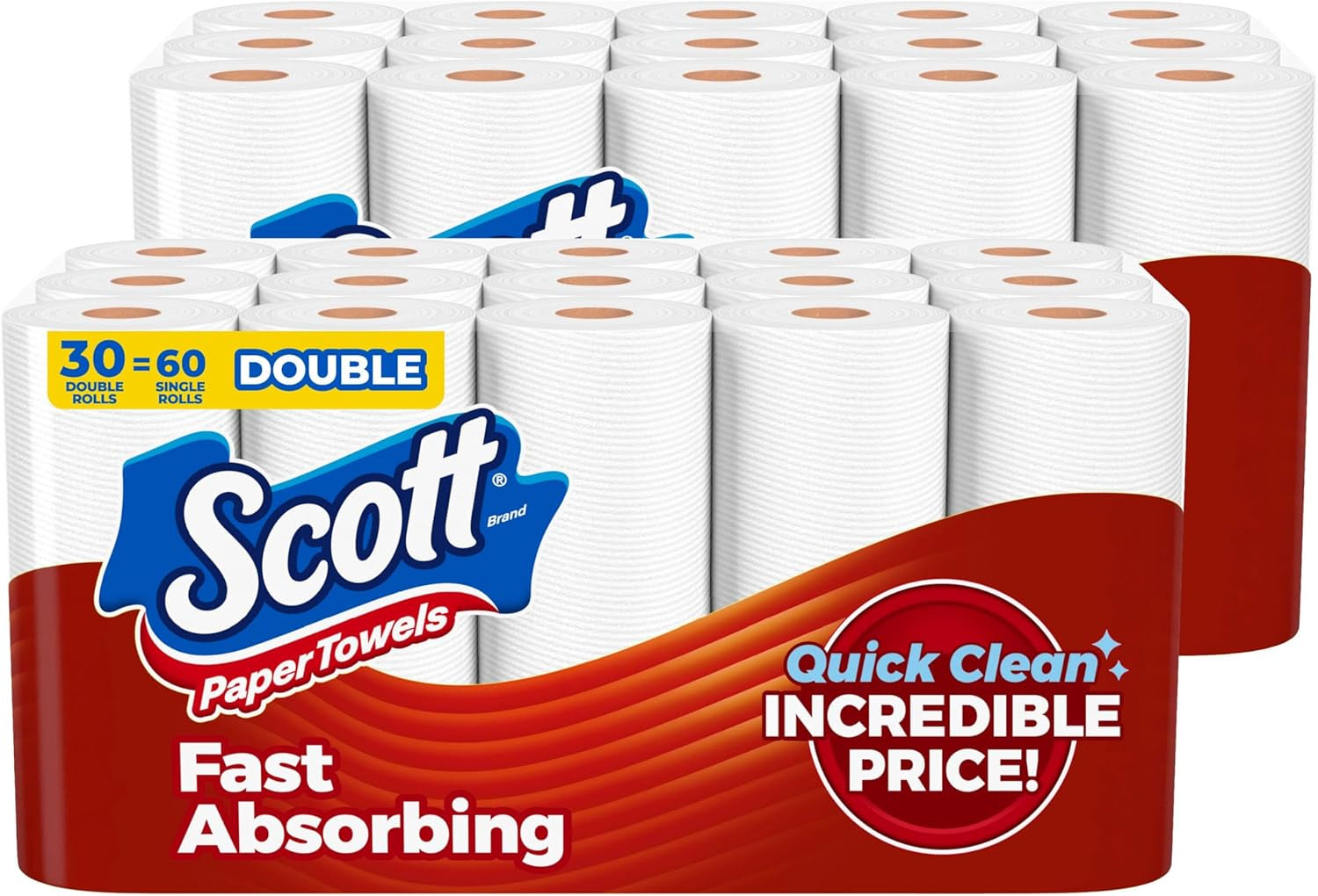 Scott Paper Towels, Task Size, 16 Family Double Rolls, 119 Sheets per Roll