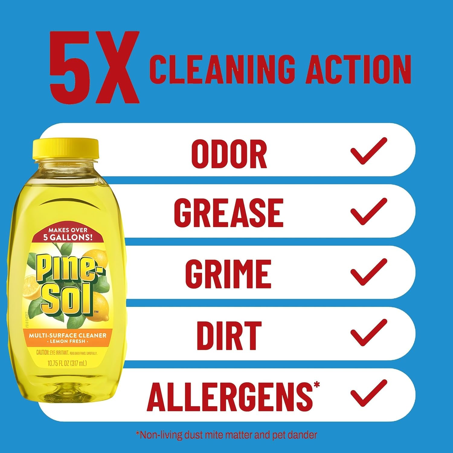 Concentrated Multi-Surface Cleaner, 2-Pack, Kitchen and Bathroom Degreaser, Yields 5 Gallons, Lemon Fresh Scent, 10.75 Oz Each