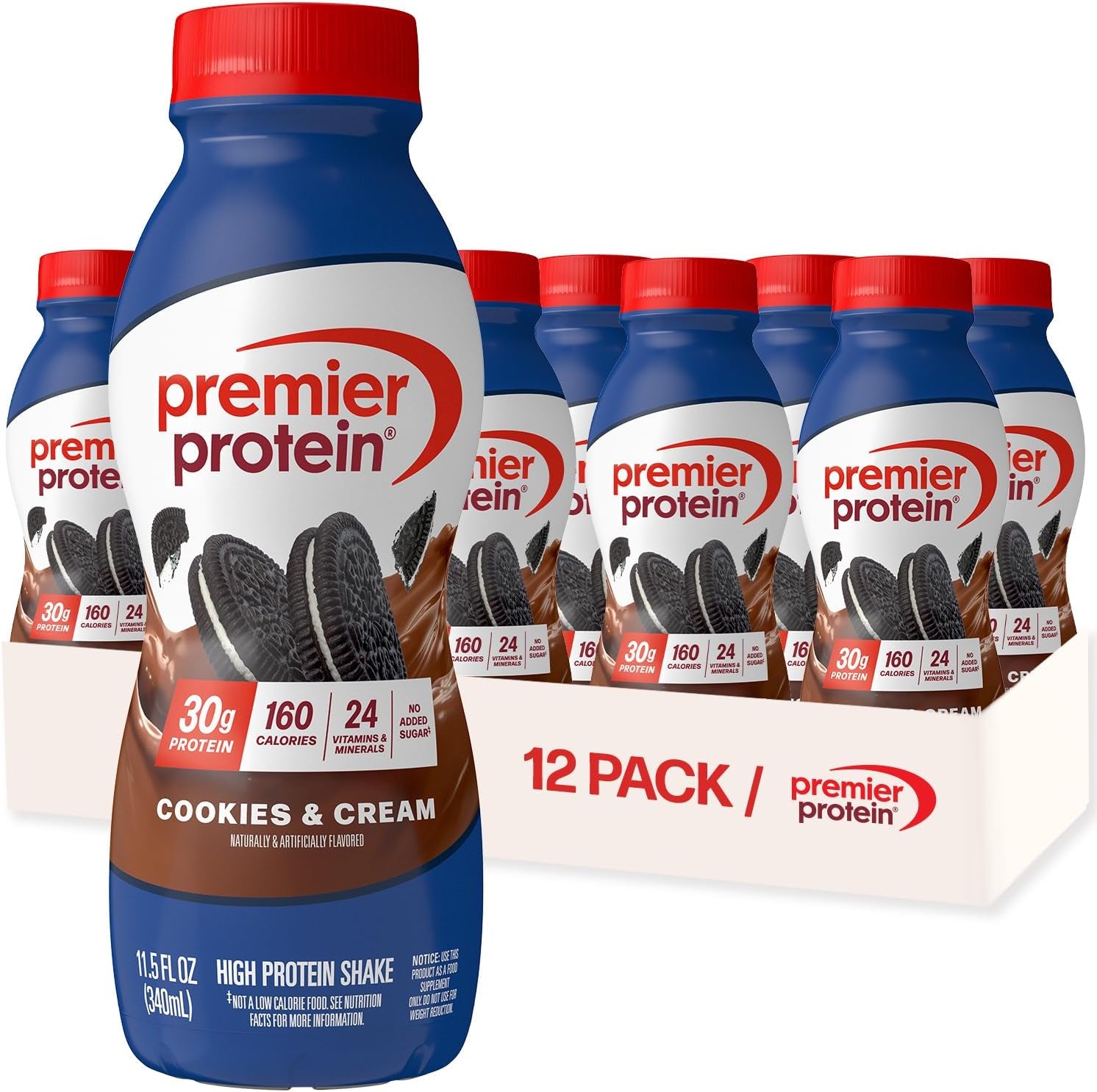 Shake, Chocolate, 30G Protein, No Added Sugar, 24 Vitamins & Minerals to Support Immune Health, 11.5 Fl Oz, 12 Pack