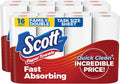 Scott Paper Towels, Task Size, 16 Family Double Rolls, 119 Sheets per Roll