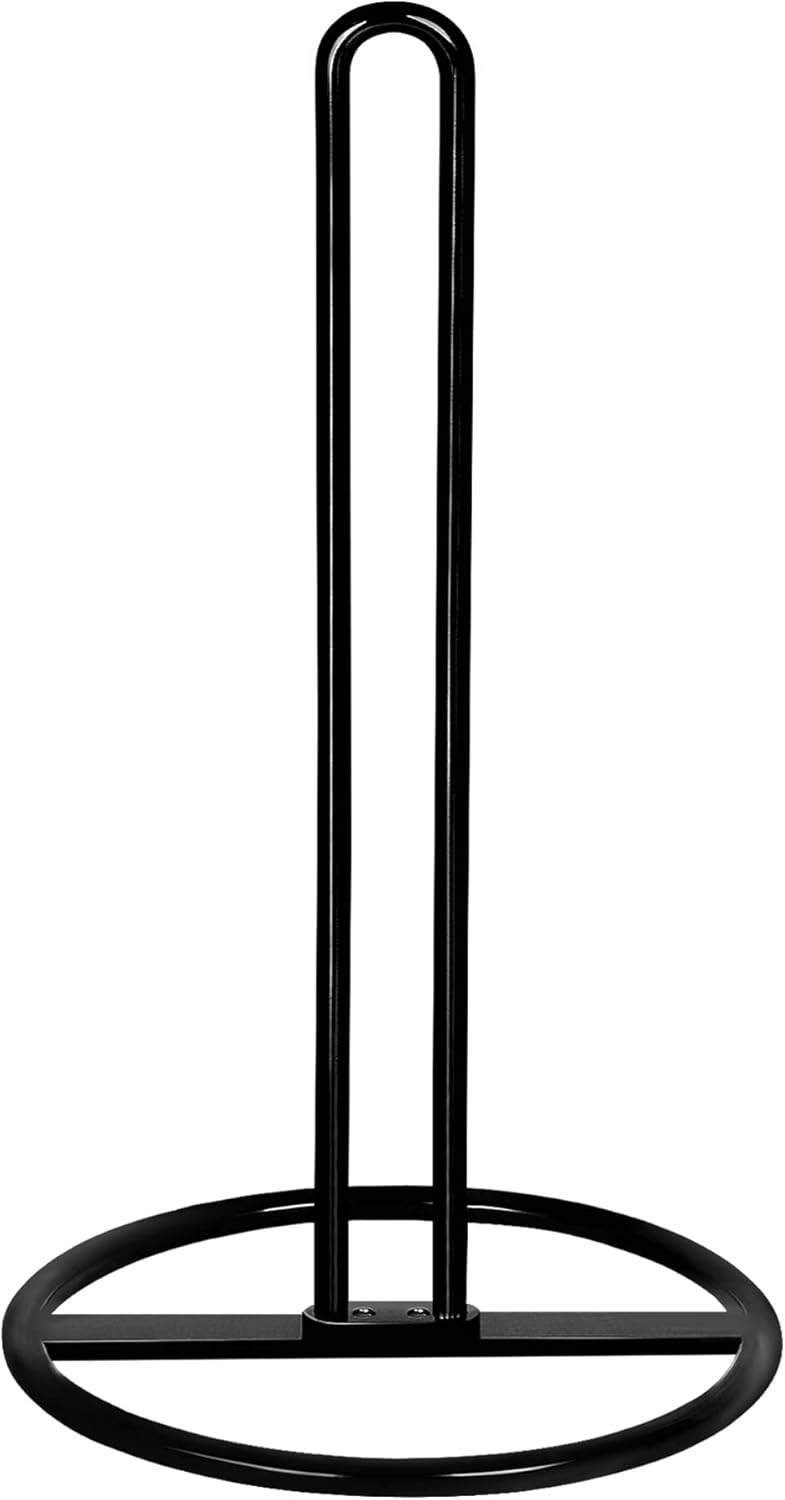 Paper Towel Holder Countertop, , Kitchen Paper Towel Stand Holder for Kitchen Organization and Storage, Paper Towel Holders for Standard and Large Size Rolls (Black)