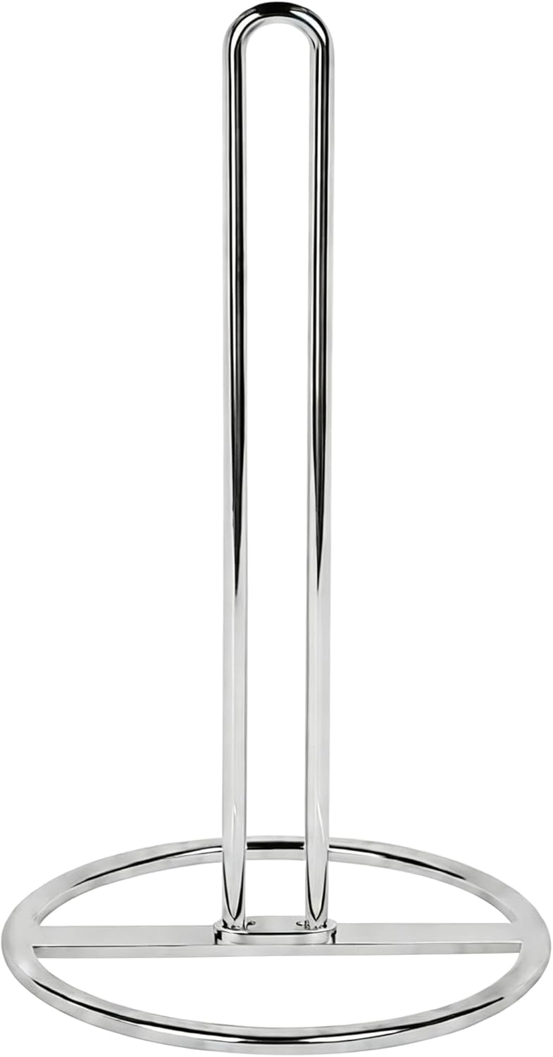 Paper Towel Holder Countertop, , Kitchen Paper Towel Stand Holder for Kitchen Organization and Storage, Paper Towel Holders for Standard and Large Size Rolls (Black)