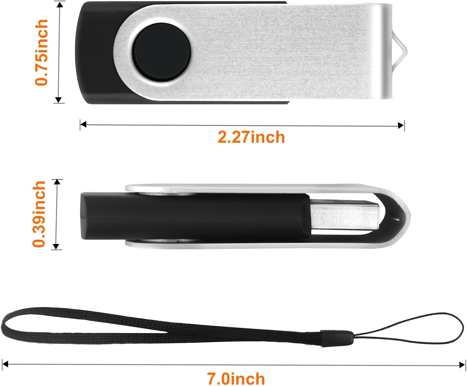 Bulk 2GB USB Flash Drives - 20 Pack Portable Thumb Drives, Swivel Design for Data Transfer and Backup