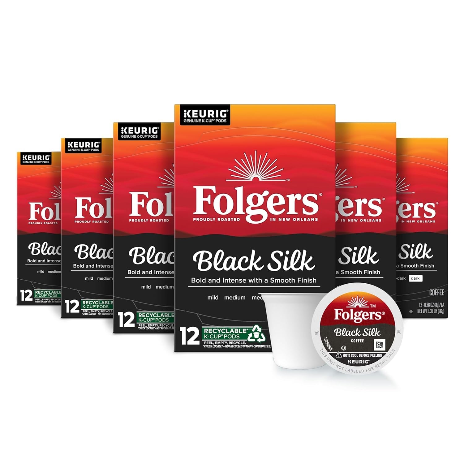 Classic Roast Medium Roast Coffee, Keurig K-Cup Pods, 12 Count Boxes (Pack of 6)