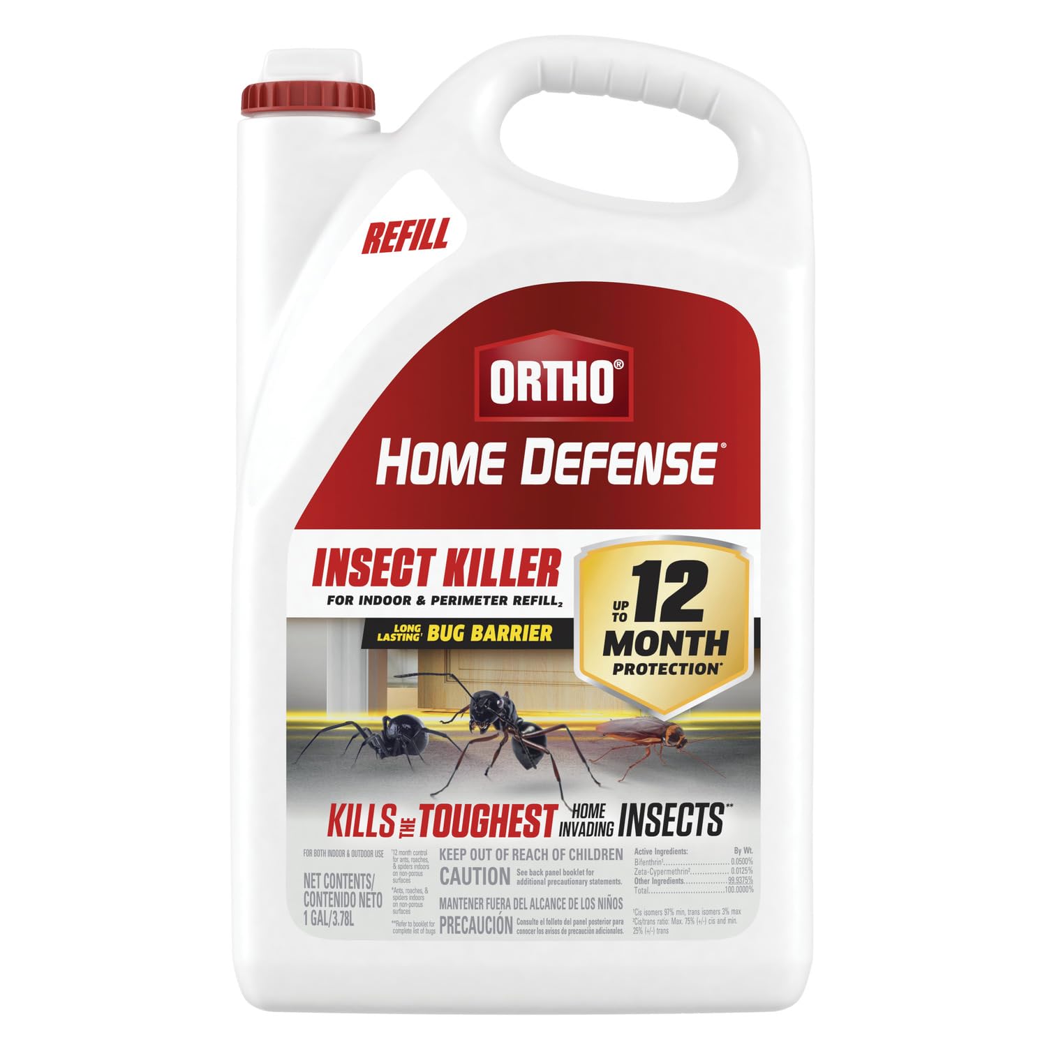 Ortho Home Defense Insect Killer for Indoor & Perimeter Refill2, 1.33 Gal. | Bug Killerrefill, Kills Ants, Roaches and Spiders, Use in Kitchens, Bathrooms and Home Perimeter
