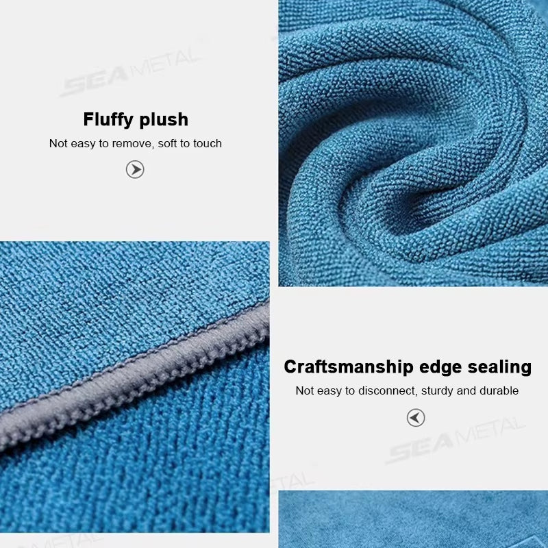 SEAMETAL Customized Car Washing Towel Microfiber Cleaning Towel 500GSM High Absorbent Drying Cloth Edge Wrapped Car Wash Towels