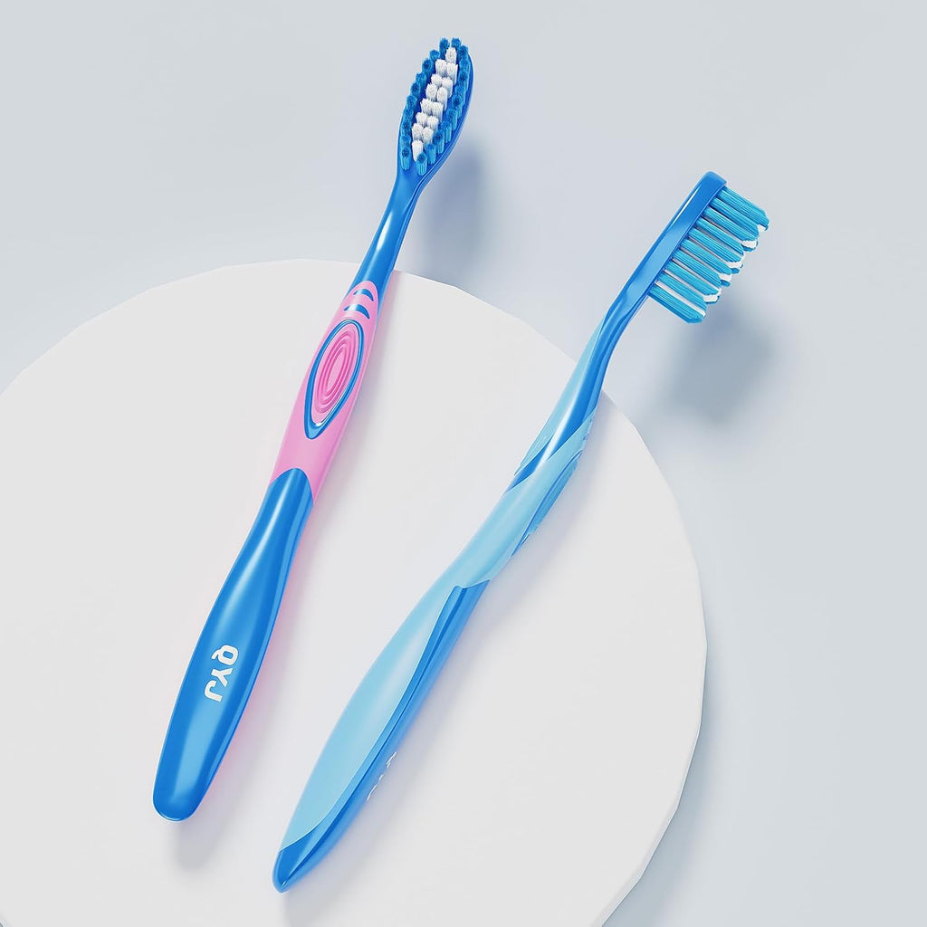Manual Medium Bristles Toothbrush for Adults,Whitening Toothbrush with Spiral Medium Bristles for Smoke Tea Coffee Stain, Deep Plaque Removal, Rounded Bristle Tips for Gentle Cleaning, 5 Pack