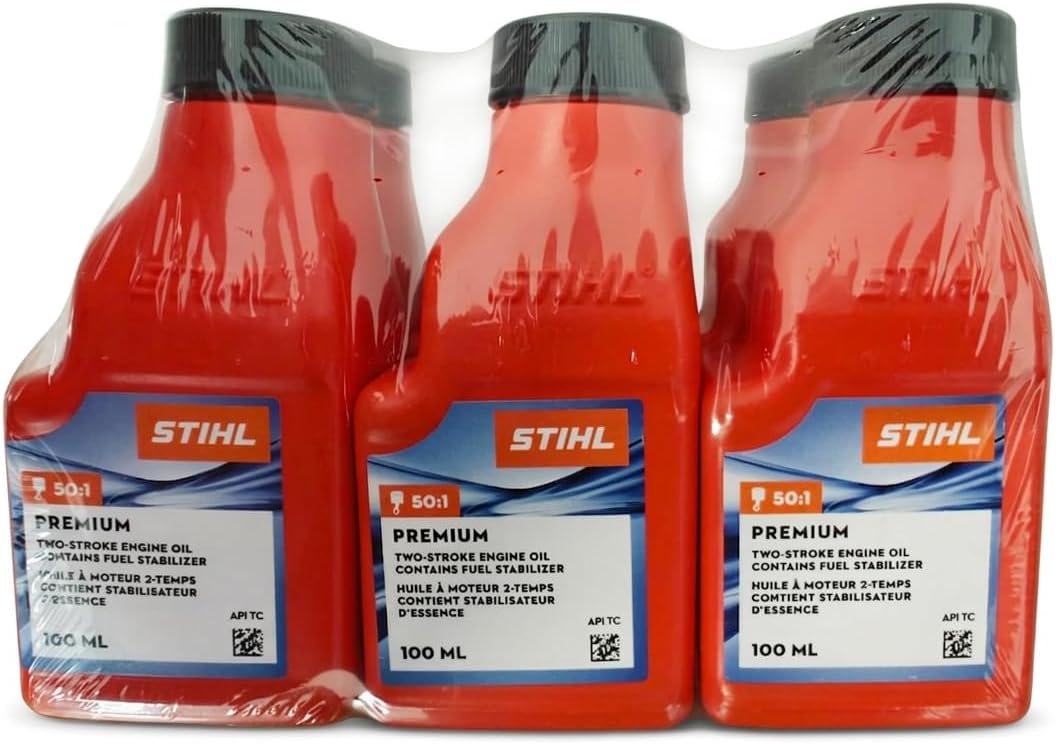Premium 2 Cycle Oil 6-Pack 50:1 Mix Bottle 100Ml for 5 Liters (3.4 Oz for 1.3 Gallon)