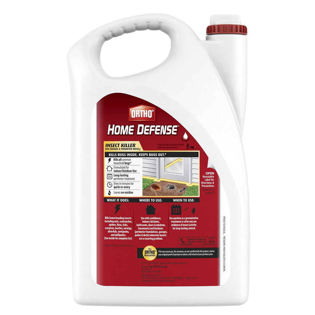 Ortho Home Defense Insect Killer for Indoor & Perimeter Refill2, 1.33 Gal. | Bug Killerrefill, Kills Ants, Roaches and Spiders, Use in Kitchens, Bathrooms and Home Perimeter