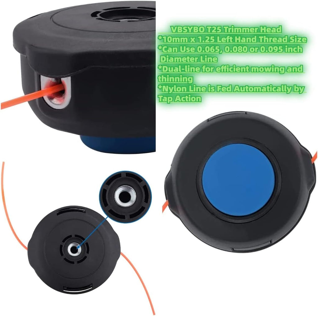 2 Pack 128LD Trimmer Head T25 for Husquvarna Weed Eater 223L 322L 125L 128L 128LD 128R 128RJ 122L 125C 223R 322C 323C 325C 325CX Weedeater Parts 966674401 Jonsered Brushcutter BC2128