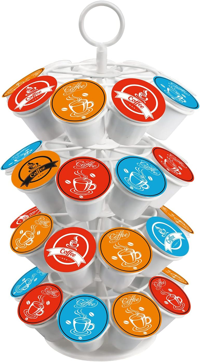 Coffee Pod Carousel Holder,Compatible with K-Cups Organizer Compatible with 36 Cup Pods,Spins 360-Degrees