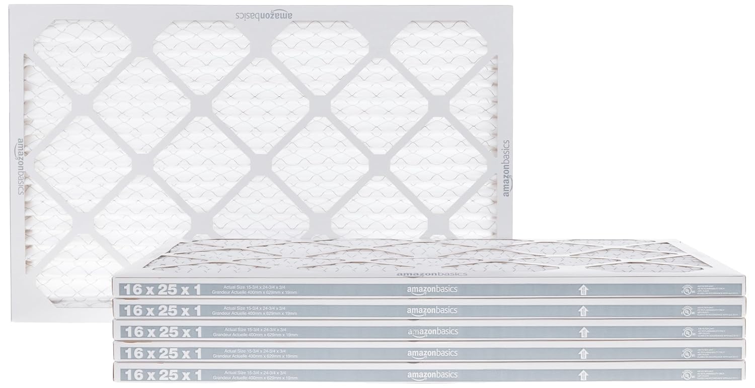 14X20X1 Air Filter, MERV 8 AC Furnace Filters, Allergen Control , Electrostatic, Removes Dust Pollen and Lint, 6-Pack (Actual Size: 13.75" X 19.75" X 0.75")