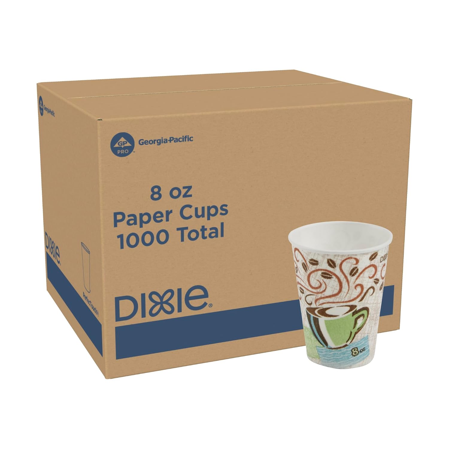 Dixie Perfectouch 16 Oz Paper Coffee Cups by GP PRO, Coffee Haze Design, 500 Count (25 Disposable Cups per Sleeve, 20 Sleeves per Case), 5356DX