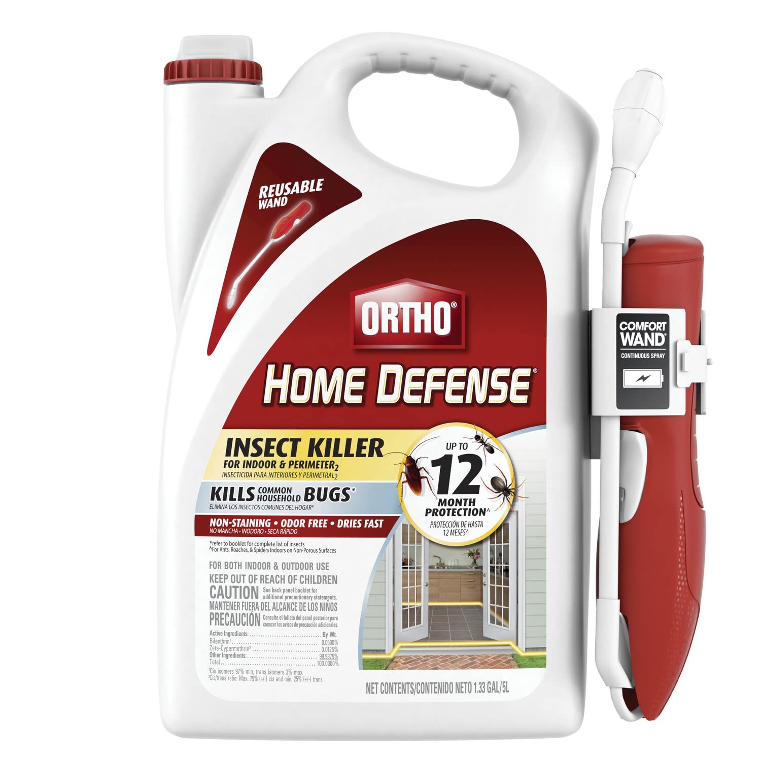 Ortho Home Defense Insect Killer for Indoor & Perimeter Refill2, 1.33 Gal. | Bug Killerrefill, Kills Ants, Roaches and Spiders, Use in Kitchens, Bathrooms and Home Perimeter