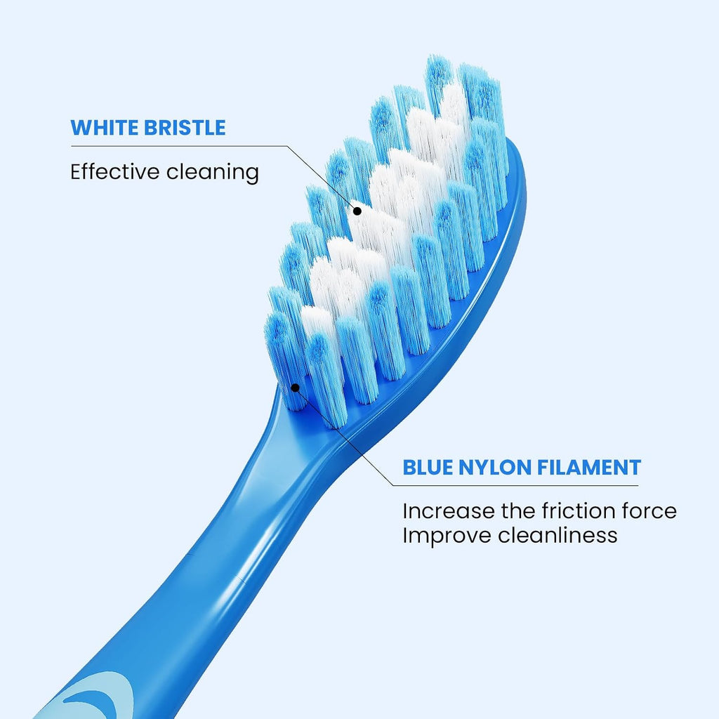 Manual Medium Bristles Toothbrush for Adults,Whitening Toothbrush with Spiral Medium Bristles for Smoke Tea Coffee Stain, Deep Plaque Removal, Rounded Bristle Tips for Gentle Cleaning, 5 Pack