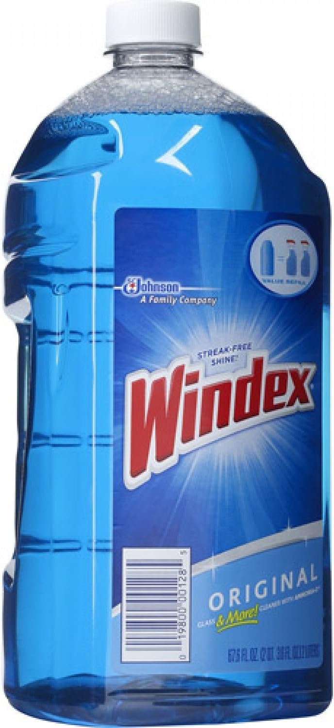 Windex Glass and Window Cleaner Spray Bottle, Packaging Designed to Prevent Leakage and Breaking, Surface Cleaning Spray, Original Blue Scent, 23 Fl Oz