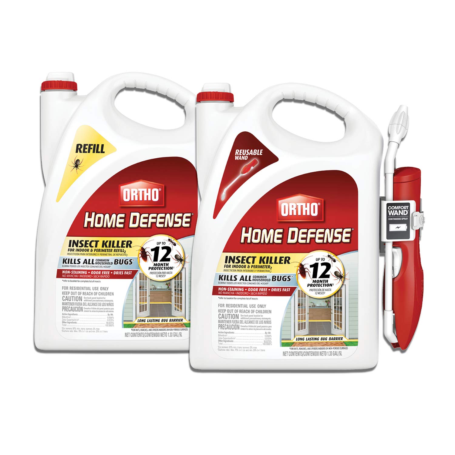 Ortho Home Defense Insect Killer for Indoor & Perimeter Refill2, 1.33 Gal. | Bug Killerrefill, Kills Ants, Roaches and Spiders, Use in Kitchens, Bathrooms and Home Perimeter