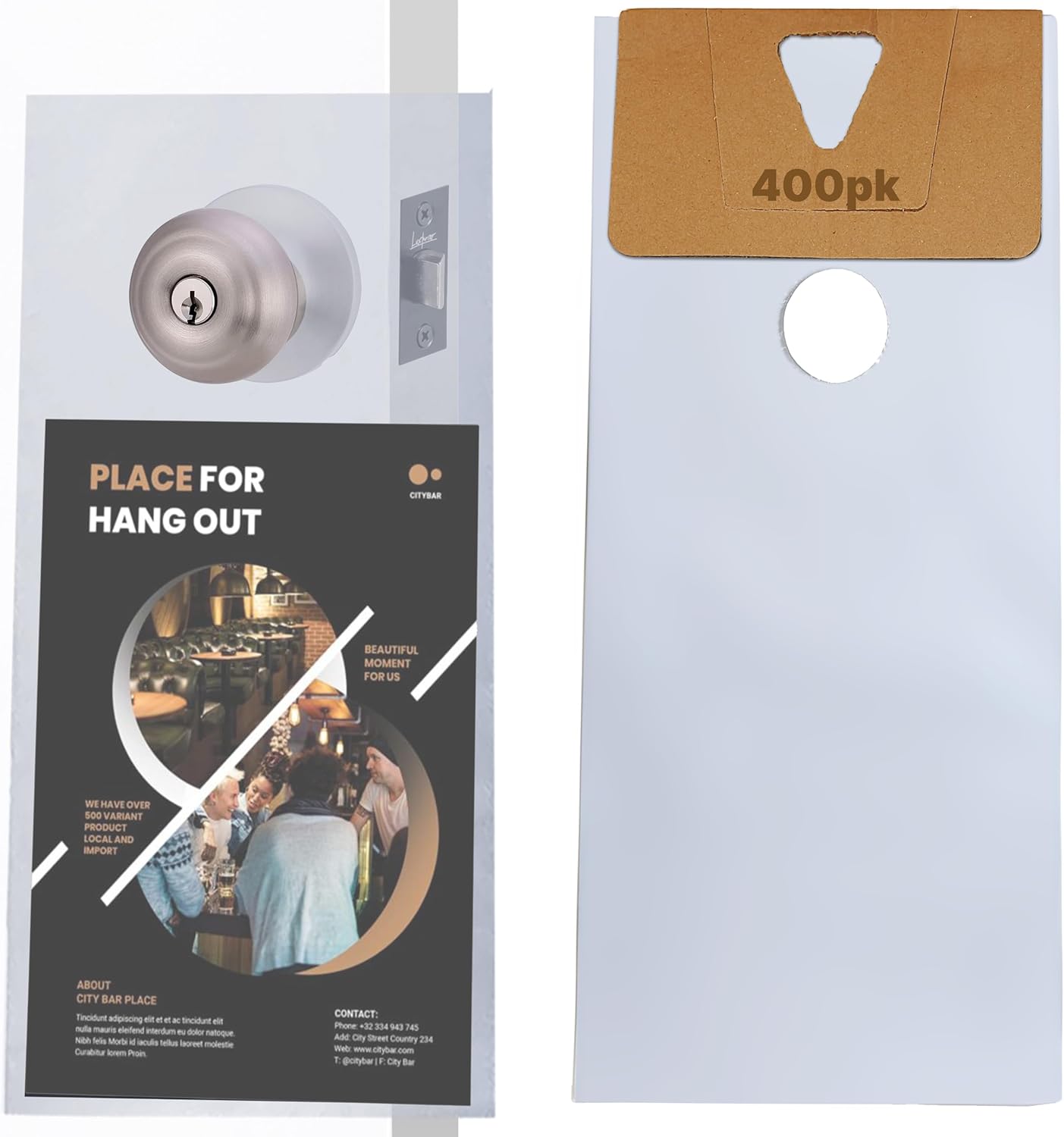 Tidyfriend Clear Plastic Door Hanger Bags 6” x 12” (500 Pack) - Waterproof and Secure Solution for Flyers, Brochures, Notices, and Printed Materials for Outdoor Use