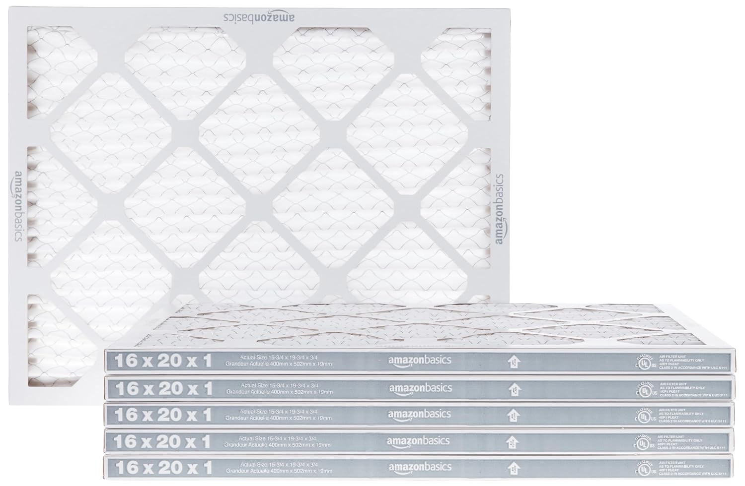 14X20X1 Air Filter, MERV 8 AC Furnace Filters, Allergen Control , Electrostatic, Removes Dust Pollen and Lint, 6-Pack (Actual Size: 13.75" X 19.75" X 0.75")