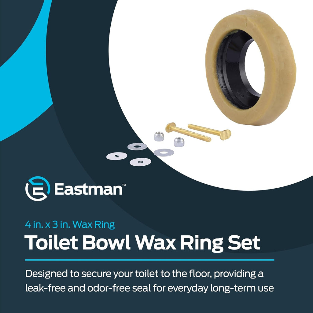 Eastman 40007 Toilet Bowl Wax Ring Set, 4 Inch X 3 Inch