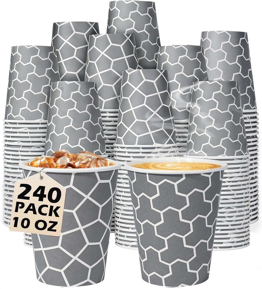 240 Pack 12 Oz Paper Cups, Insulated Disposable Hot Cups