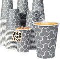 240 Pack 12 Oz Paper Cups, Insulated Disposable Hot Cups