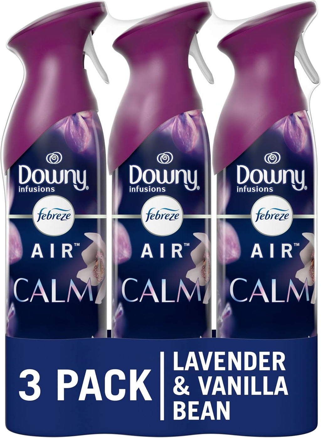Air Mist, Air Freshener Spray, Odor Fighting Room Spray, Deodorizer for Home Bathroom Kitchen Office Apartment Dorm Room Classroom, Downy Calm Lavender & Vanilla Bean Scent, 8.1Oz (Pack of 3)