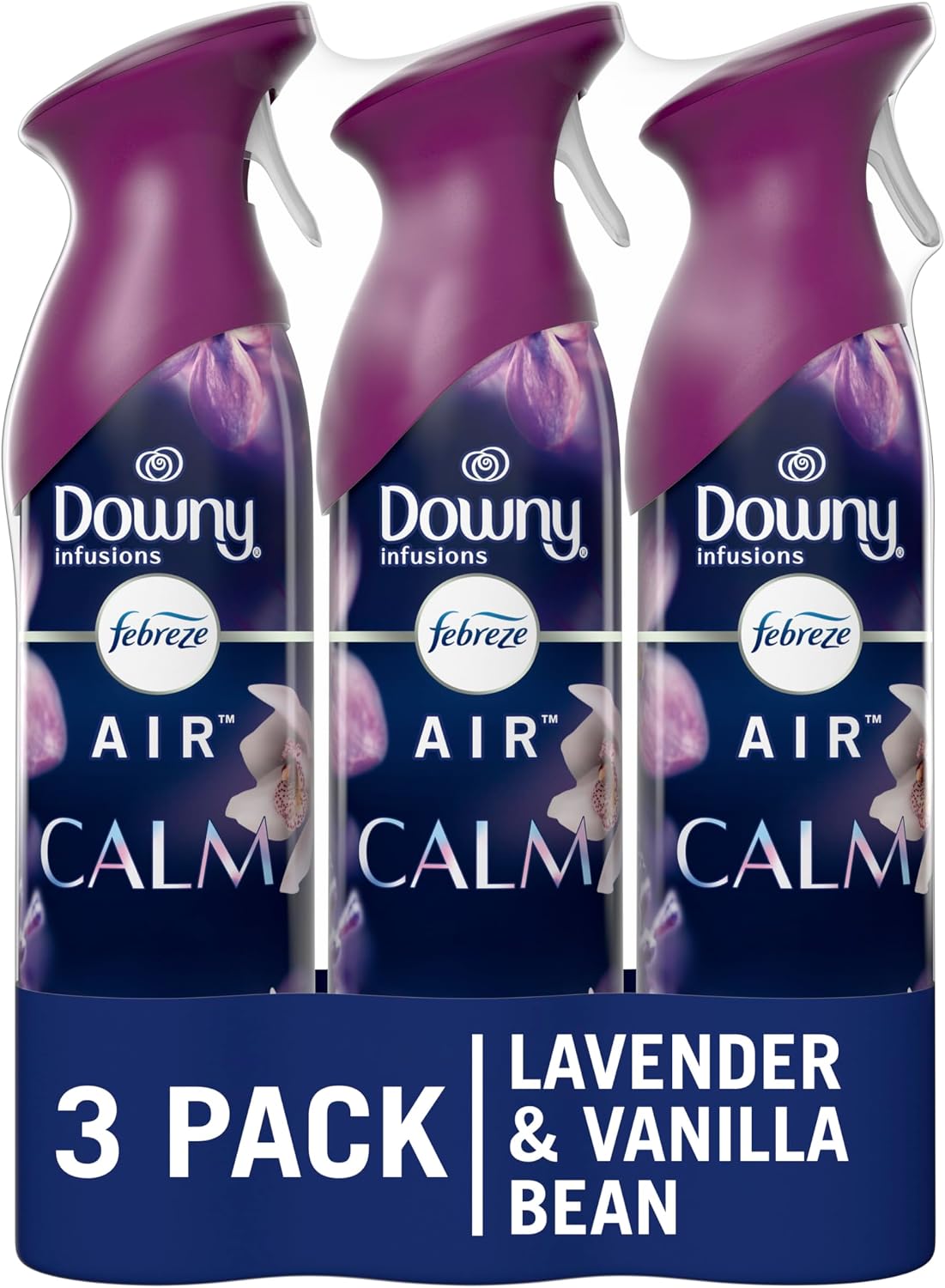 Air Mist, Air Freshener Spray, Odor Fighting Room Spray, Deodorizer for Home Bathroom Kitchen Office Apartment Dorm Room Classroom, Downy Calm Lavender & Vanilla Bean Scent, 8.1Oz (Pack of 3)