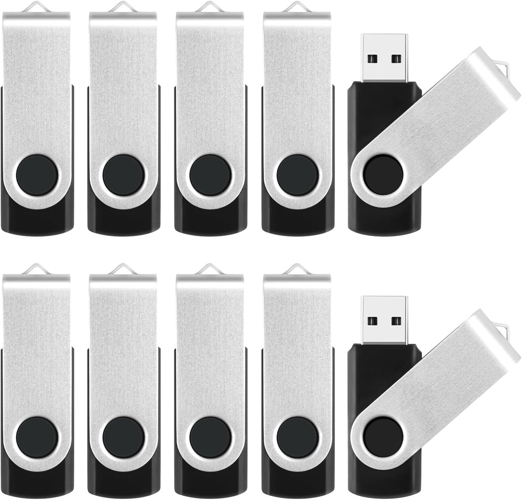 Bulk 2GB USB Flash Drives - 20 Pack Portable Thumb Drives, Swivel Design for Data Transfer and Backup