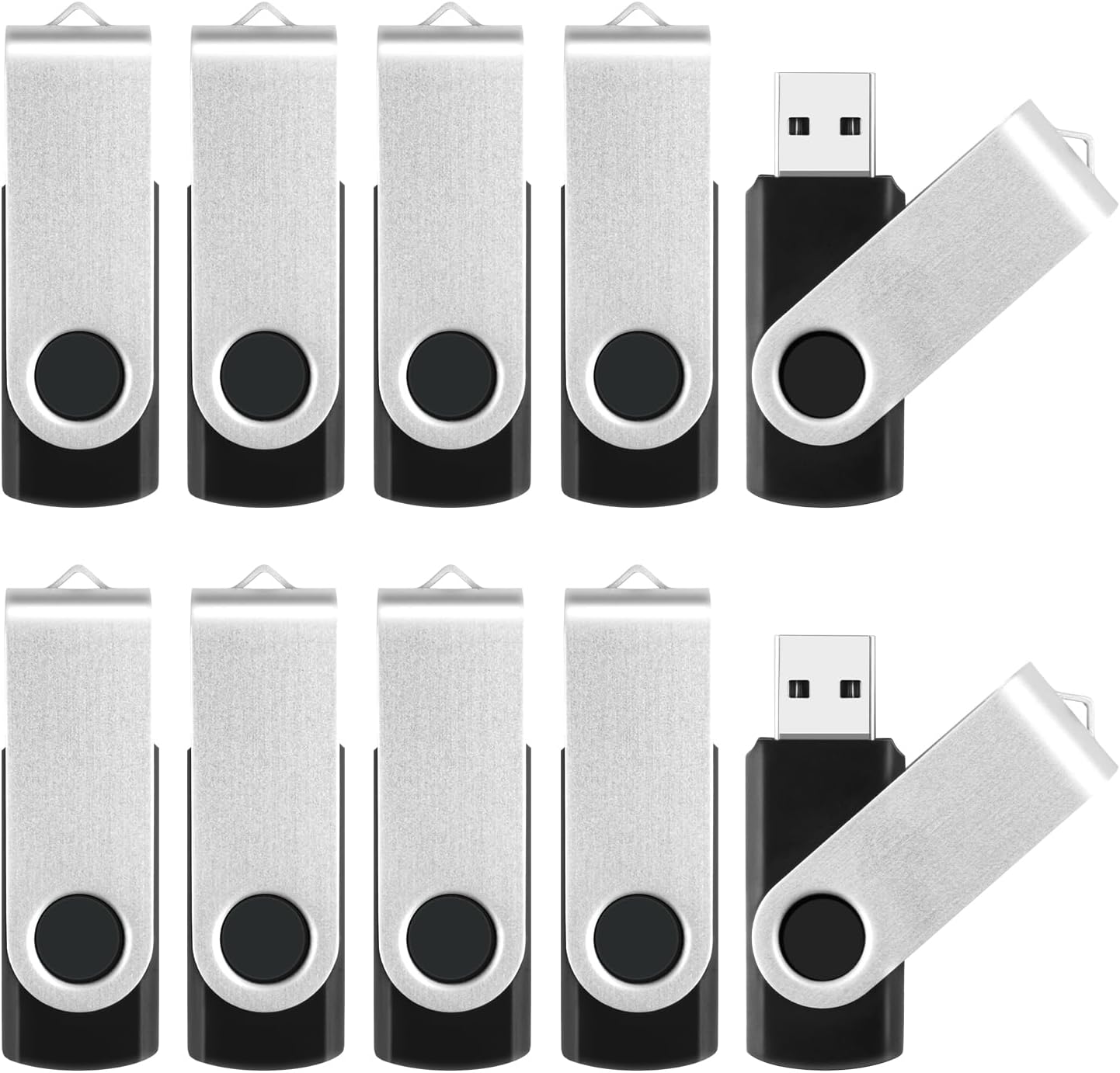 Bulk 2GB USB Flash Drives - 20 Pack Portable Thumb Drives, Swivel Design for Data Transfer and Backup