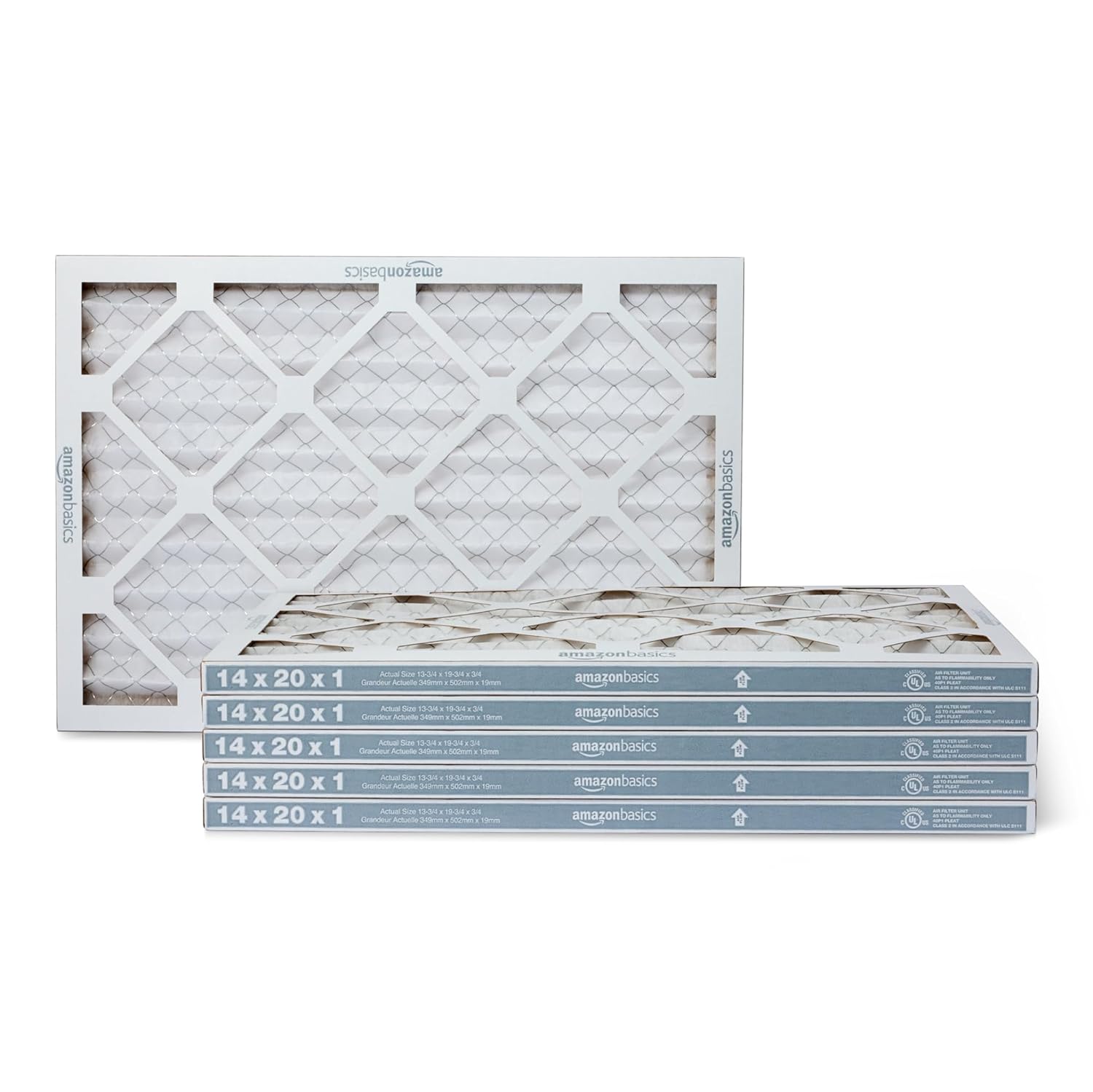 14X20X1 Air Filter, MERV 8 AC Furnace Filters, Allergen Control , Electrostatic, Removes Dust Pollen and Lint, 6-Pack (Actual Size: 13.75" X 19.75" X 0.75")