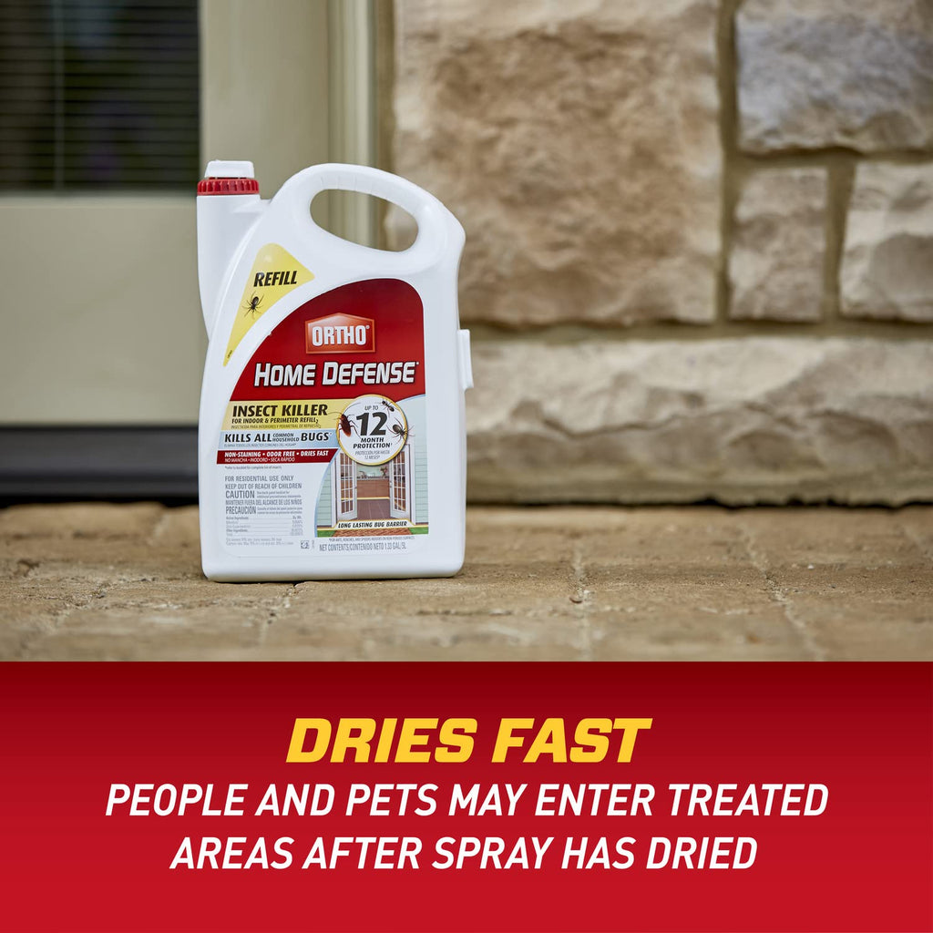 Ortho Home Defense Insect Killer for Indoor & Perimeter Refill2, 1.33 Gal. | Bug Killerrefill, Kills Ants, Roaches and Spiders, Use in Kitchens, Bathrooms and Home Perimeter