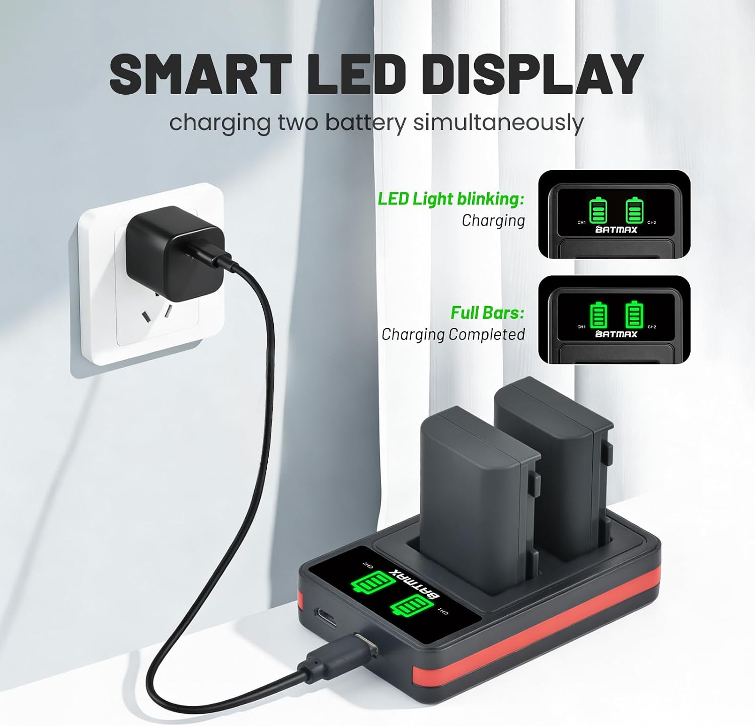 2Pcs NB-2L NB-2LH Battery + Dual USB LED Charger for Canon Powershot G7 G9 S80 S70 S60 S50 S45 S40 S30, Canon DC410 DC420 EOS 350D 400D Digital Rebel XT Xti, VIXIA HF R10