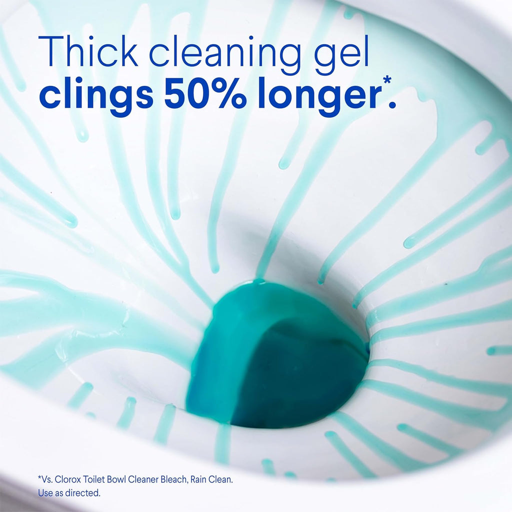 Toilet Bowl Cleaner Clinging Bleach Gel, Kills 99.9% of Bacteria and Viruses, Ocean Mist, 24 Fl Oz, Pack of 2
