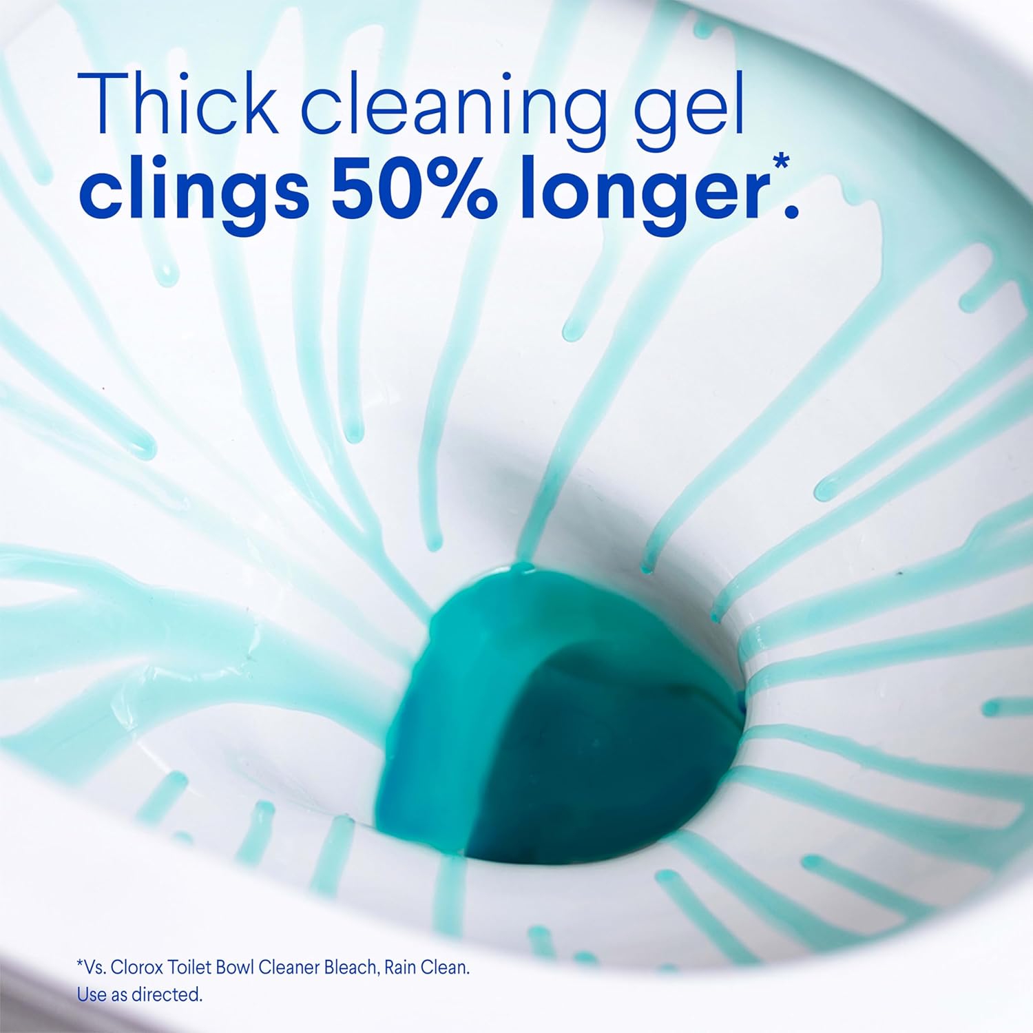 Toilet Bowl Cleaner Clinging Bleach Gel, Kills 99.9% of Bacteria and Viruses, Ocean Mist, 24 Fl Oz, Pack of 2