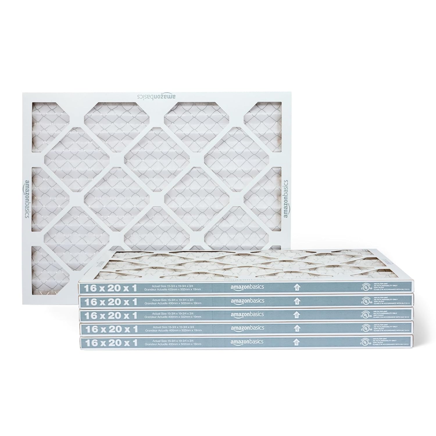 14X20X1 Air Filter, MERV 8 AC Furnace Filters, Allergen Control , Electrostatic, Removes Dust Pollen and Lint, 6-Pack (Actual Size: 13.75" X 19.75" X 0.75")