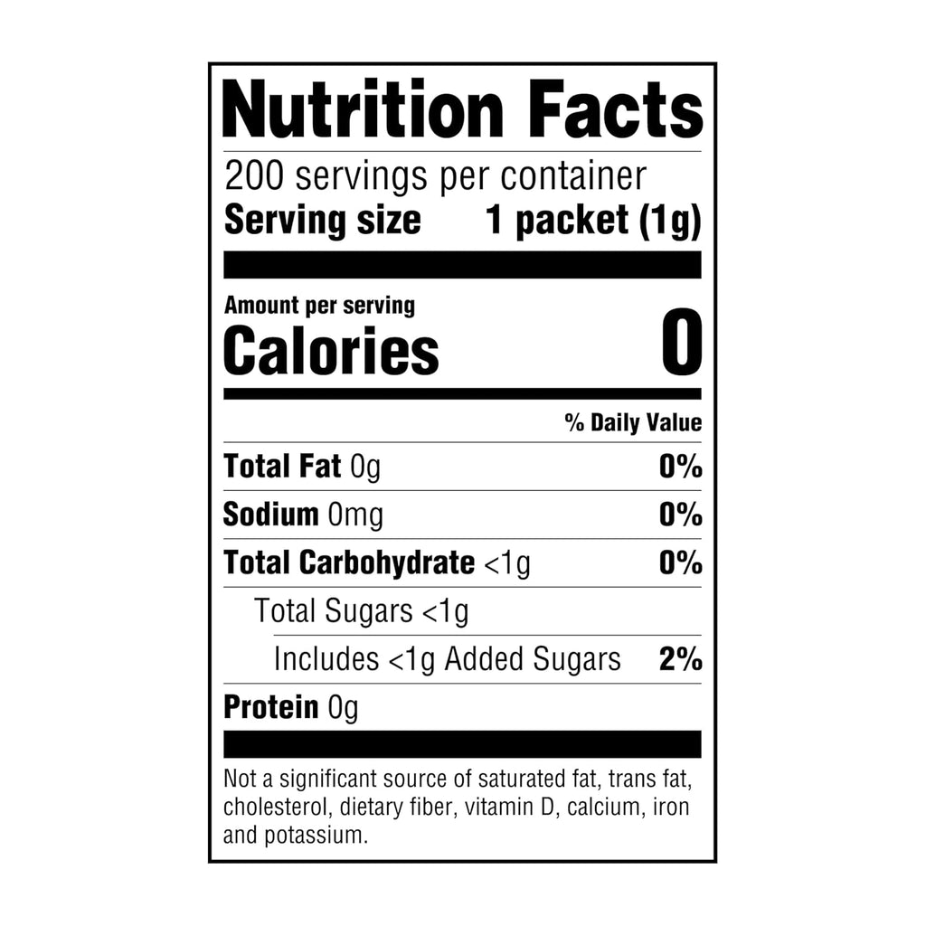 , Zero Calorie Sucralose and Dextrose Sweetener Packets, 250 Ct