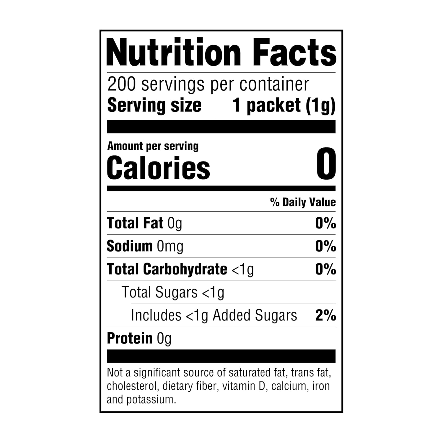 , Zero Calorie Sucralose and Dextrose Sweetener Packets, 250 Ct