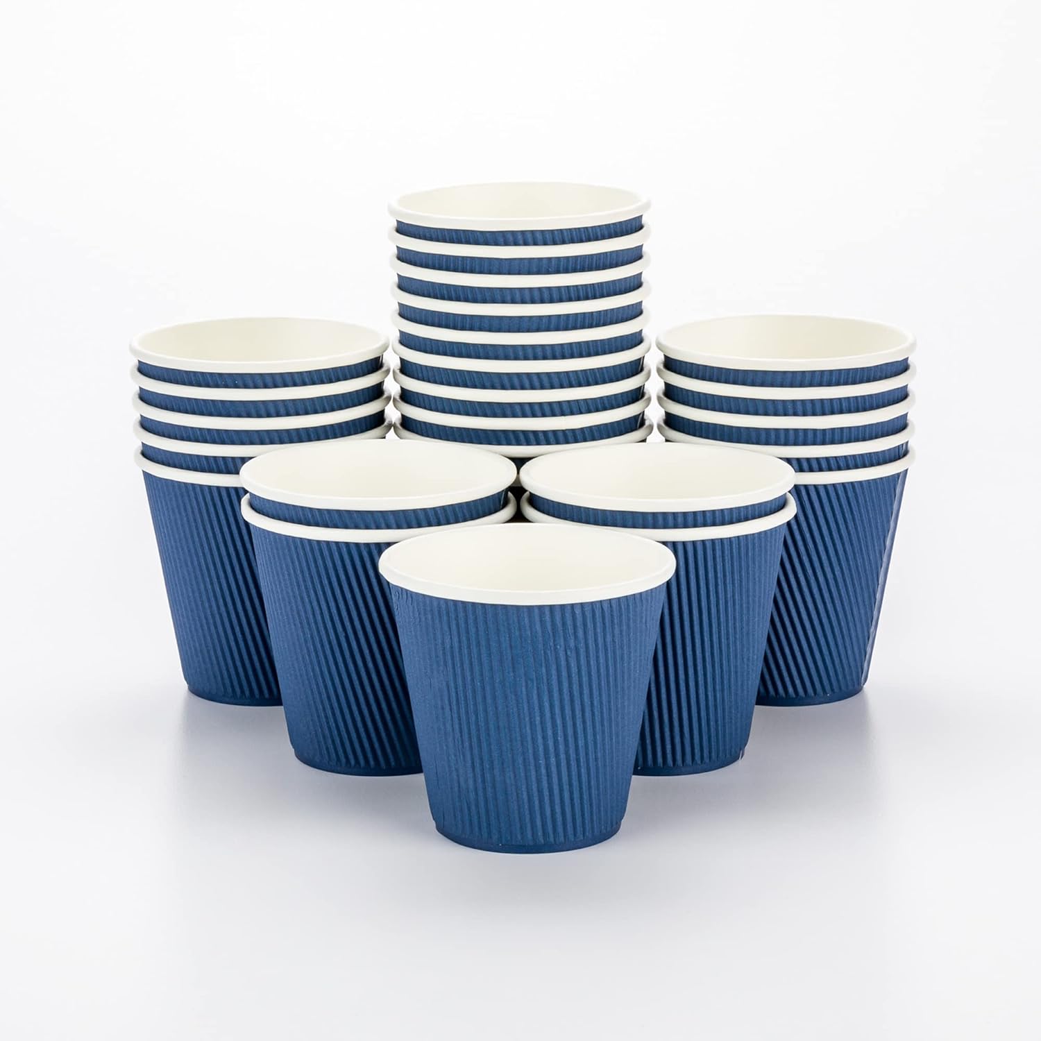 16 Ounce Ripple Wall Disposable Paper Cups - Pack of 25, Leakproof and Recyclable Light Green Insulated Holders, Matching Lids Sold Separately