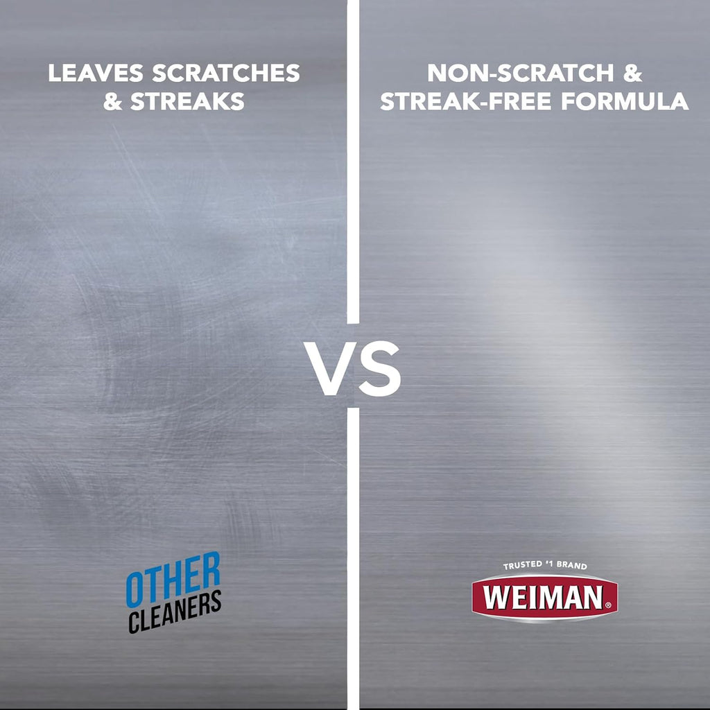 Stainless Steel Cleaner and Polish - 2 Pack, Anti-Fingerprint Spray with Cloth, Effective Against Water Spots and Grease, Streak-Free and Residue-Free, Safe for Metal, Chrome, Appliances, Sinks, and Grills