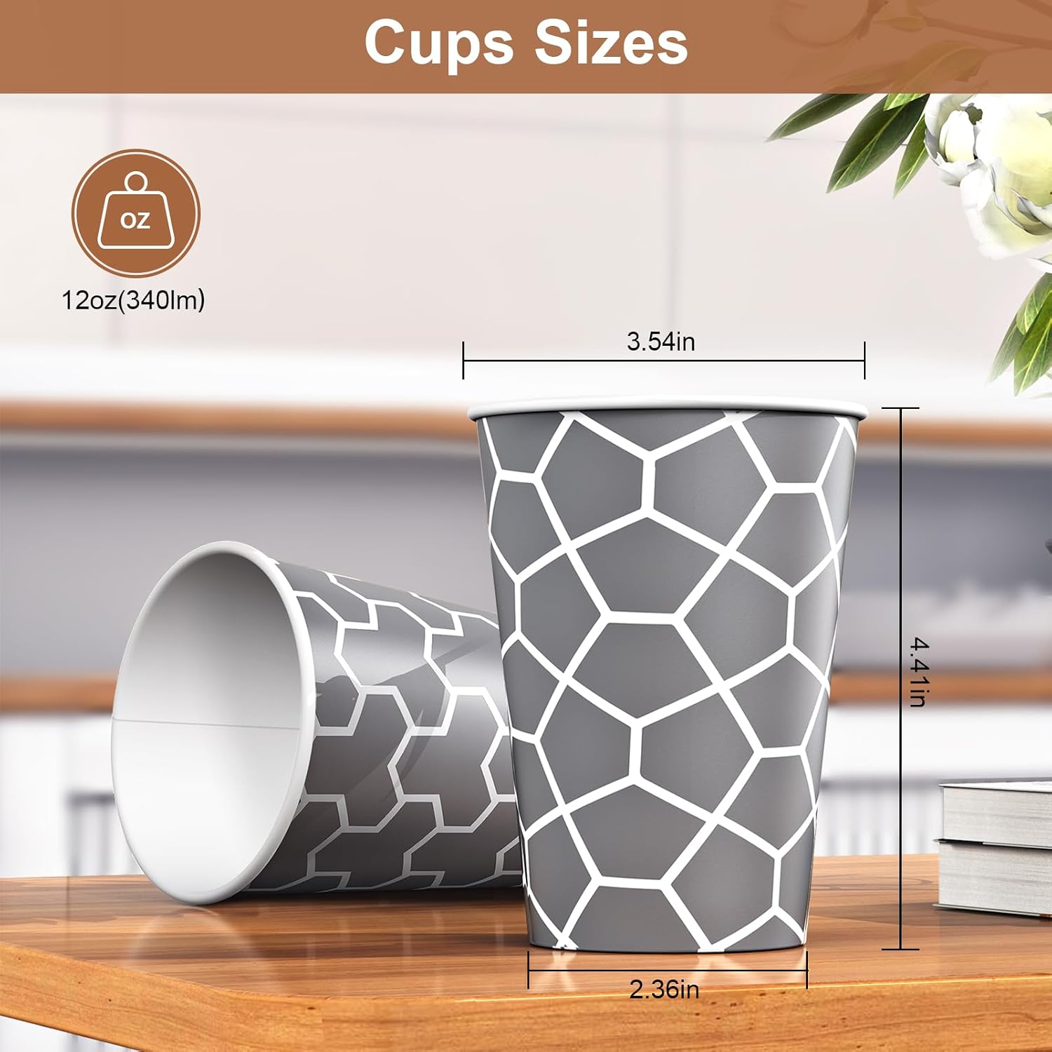 240 Pack 12 Oz Paper Cups, Insulated Disposable Hot Cups