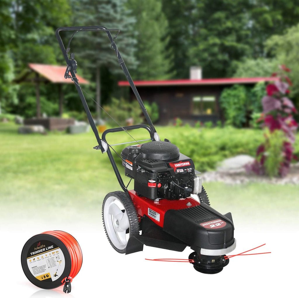 Anleolife .155" Commercial Square Heavy Duty Trimmer Line for Brush, 3 Lb | 280 Ft Spool for Briars, Brambles, Heavy Weeds, Rough Edging, and High-Capacity Heads; Cutter Helps Measure, Cut, and Reload.