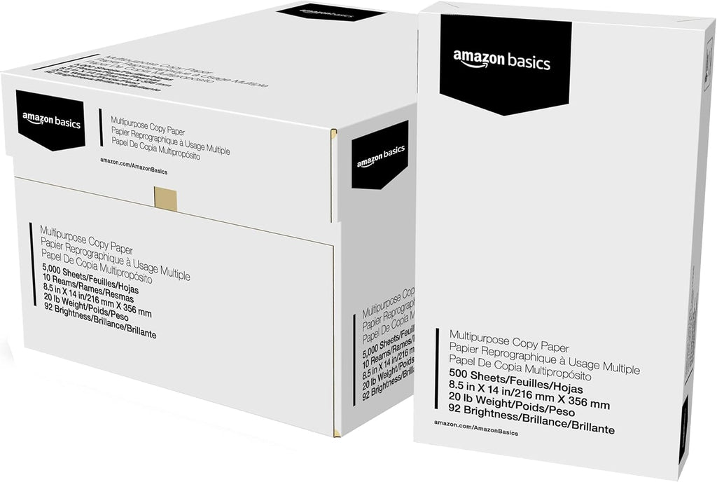 Multipurpose Copy Paper, 20 lb, 8.5 x 11 inches, 3 Reams (1,500 Sheets), 92 Bright White, Ideal for Home Use