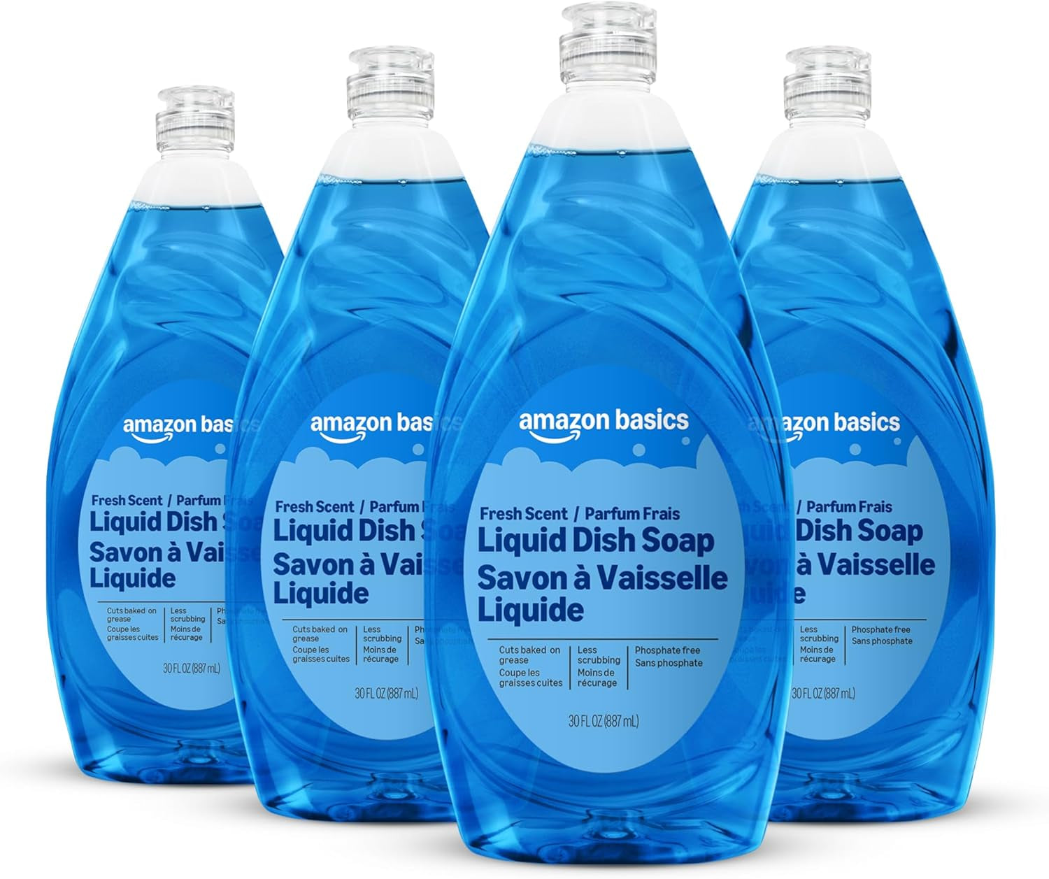 Dish Soap, Fresh Scent, 30 Fl Oz, Pack of 4, Packaging May Vary