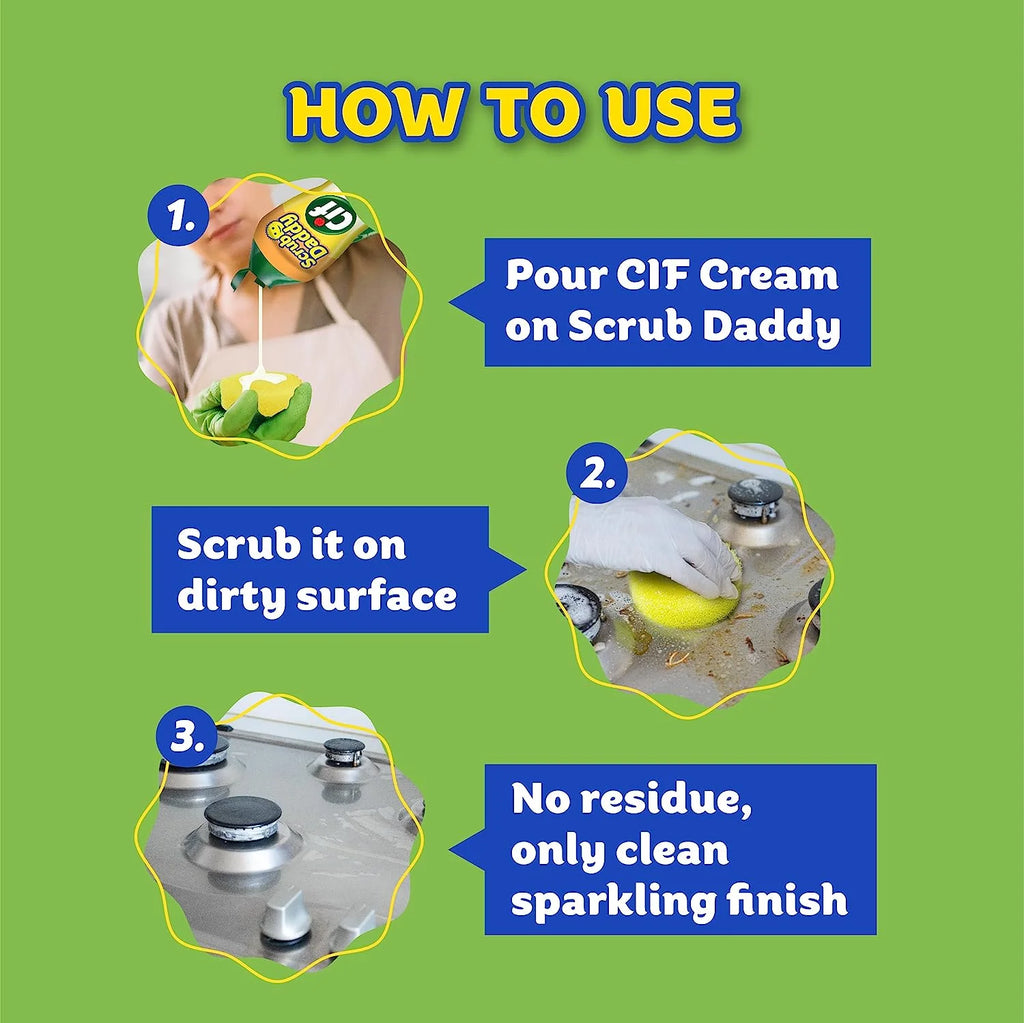 Multi-Surface Cleaning Set: Includes 2 Sponges and 1 All-Purpose Cleaning Cream