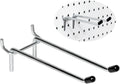 10 Pcs Pegboard Hooks, 6 Inch Peg Board Hooks, Pegboard Pegs Accessories with Rubber Tipped, Double Peg Hook Fit 1/4” Hole, Heavy Duty Tool Utility Hook for Hanging Tools, Bags and More